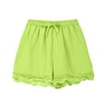 thumbnail image 4 of ZACPNCV Summer Shorts for Girls Elastic Waist Drawstring Lace Trim Pleated Beach Shorts Comfy Loose Lightweight Casual Shorts Mint Green 9-10 Years, 4 of 9
