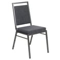thumbnail image 3 of Emma + Oliver Square Back Banquet Stack Chair in Dark Gray Fabric - Wedding Party Event Chair, 3 of 15