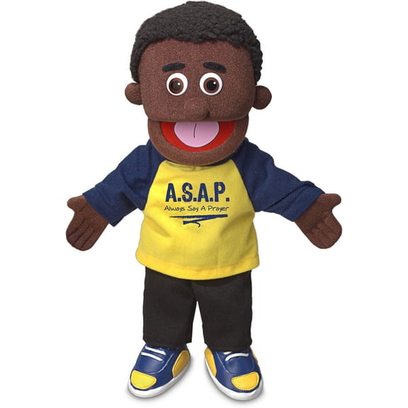 14" Always Say a Prayer, Black Boy, Christian Ministry Hand Puppet