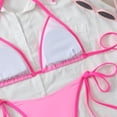 thumbnail image 7 of HOMBOM Womens Bathing Suit Bikini Two Piece Swimwear Triangle Pink Colorblock High Cut Swimsuit for Ladies Vacation, 7 of 7