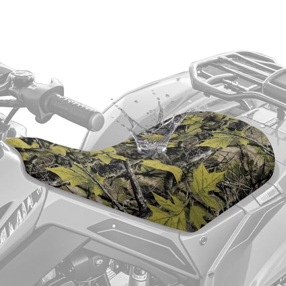 XYZCANDO Green Camo Hunting ATV Waterproof Seat Cover Nonslip Removable Motorcycle Protection Accessories Easy to Install Universal Fit for Sportsman Rancher Foreman Scrambler