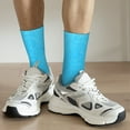 thumbnail image 5 of Goofa Sky Blue Glitter Printed Men's Crew Socks, Soft Durable Breathable Moisture-Wicking with Odor Control Cotton socks, 5 of 9
