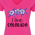 thumbnail image 4 of Inktastic I Love Colorado Columbine Flowers Women's V-Neck T-Shirt, 4 of 5