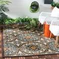 thumbnail image 3 of SAFAVIEH Veranda Durga Geometric Indoor/Outdoor Area Rug, Chocolate/Cream, 3' x 3' Round, 3 of 5