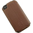 thumbnail image 3 of NEW LIMITED LUXURY BROWN LEATHER WEAVE FLIP CASE COVER FOR APPLE iPHONE 4S 4 4G, 3 of 6