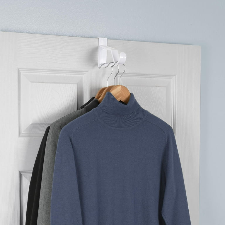 Mainstays Over the Door Valet Plastic Hanging Organizer Hooks Set of 4 White Walmart