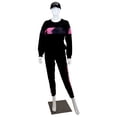 thumbnail image 4 of Tie Dye Color block Pullover Sweatshirt Leggings Matching Set Activewear Loungewear Bubble Texured Fuchsia S/M, 4 of 6