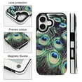 thumbnail image 5 of Wallet Case For Apple iPhone Air / 17 Pro / 17 Pro Max Series with Card Holder, PU Leather Kickstand Card Slots Screen Protector Included For iPhone 17 Series, Peacock, 5 of 8