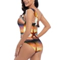 thumbnail image 4 of Easygdp Starfish Sunset Sea Beach Women's One Shoulder Ruffle Monokini Bathing Suits with Removable Chest Pad, Quick Drying - XX-Large, 4 of 8