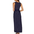 thumbnail image 5 of Sngxgn Women's Cozy Knit Sleeveless Bateau Neck Midi Dress(Blue,L), 5 of 7