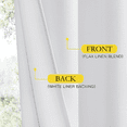 thumbnail image 4 of NICETOWN White Linen 100% Blackout Curtains for Bedroom, Back Tab & Rod Pocket Room Darkening Thermal Insulated Drapes, 42x63 inch, Set of 2, 4 of 9