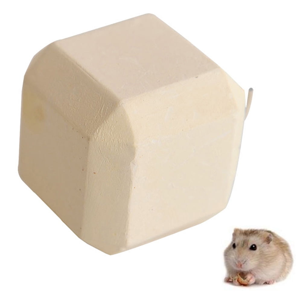 YoungerY Hamster Denti Grinding Stone Minerale di Calcio Coniglio Rat Scoiattolo Giocattoli Cubo Hang 2.5x2.5x2.5c 