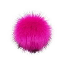 HUKOEMPN Headbands for Women Diy Knitting Hats Accessires-Faux Fake Fur Pom Ball With Press Button girls fashion Multicolor10
