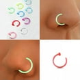 thumbnail image 2 of HOOUN 1pcs Colorful C-shaped Fake Nose Ring Labret Lip Ring Acrylic Piercing Clip On-Orange, 2 of 9