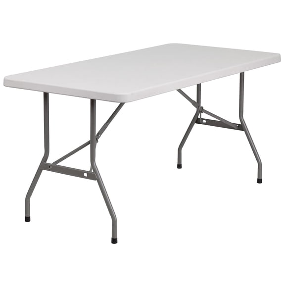 Bowery Hill Transitional Metal/Plastic Blow Molded Folding Table in White