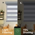 thumbnail image 3 of MING CHEN Motorized Blinds with Remote Control 75% Blackout Electric Zebra Blinds for Windows Compatible with Alexa Google for Home Office (Light Grey, 70"Wx72"H), 3 of 7