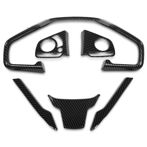 6pcs Steering Wheel Cover Trim Fit For 2016-2019 Honda Civic Carbon Fiber Look