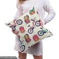 thumbnail image 5 of Ambesonne Outdoor Fabric by the Yard Upholstery, Bicycles and Backpacks Art, 10 Yards, Eggshell Multicolor, 5 of 5