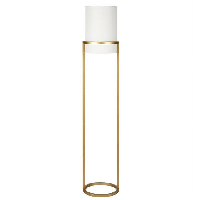 Henn&Hart 12" Brass Finish Metal/Fabric Floor Lamp