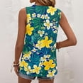 thumbnail image 4 of Bbyeadc Womens Tank Top Hawaiian Tropical Print Square Neck Tank Top Sleeveless Shirt Casual Beach Travel Everyday Wear,Yellow (L), 4 of 4
