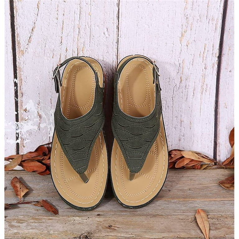 Sandals Women Dressy Summer Flat Arch Support Wide Width