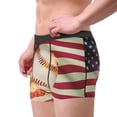 thumbnail image 5 of Cauagu Baseball Ball With Flag Print Boxer Briefs for Men,Comfortable Breathable Men's Underwear Moisture Wicking Underpants -Large, 5 of 8