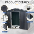 thumbnail image 5 of CarButler 8x6ft Metal Outdoor Storage Shed with Lockable Sliding Doors for Garden Backyard Patio Lawn Black, 5 of 7
