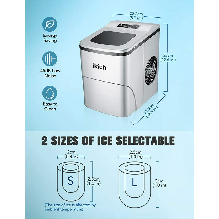 Ice Maker Countertop, 28 lbs. Ice in 24 Hrs, Portable Ice Maker Machine 2L  with LED Display Perfect for Parties Mixed Drinks, Ice Scoop and Basket –  AICOOK