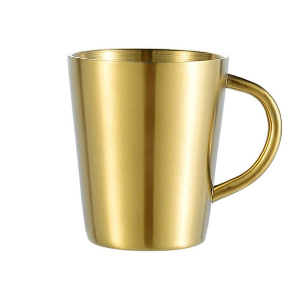 With Handle Kitchen Accesssories Double Wall Mug Kitchen Drinkware Coffee Mug Water Mugs Beer Cup Cup GOLD