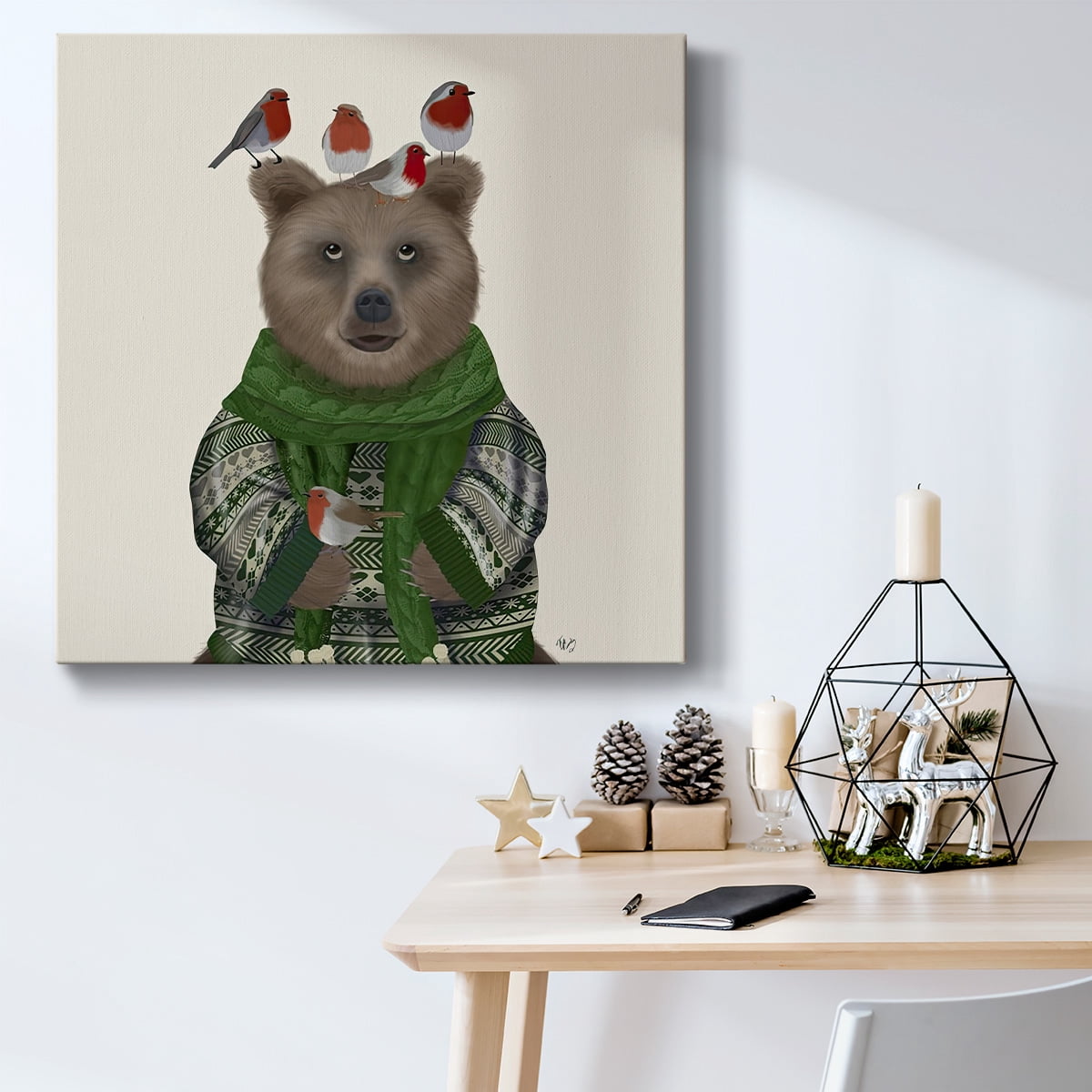 Bear and Robins- Gallery Wrapped Canvas