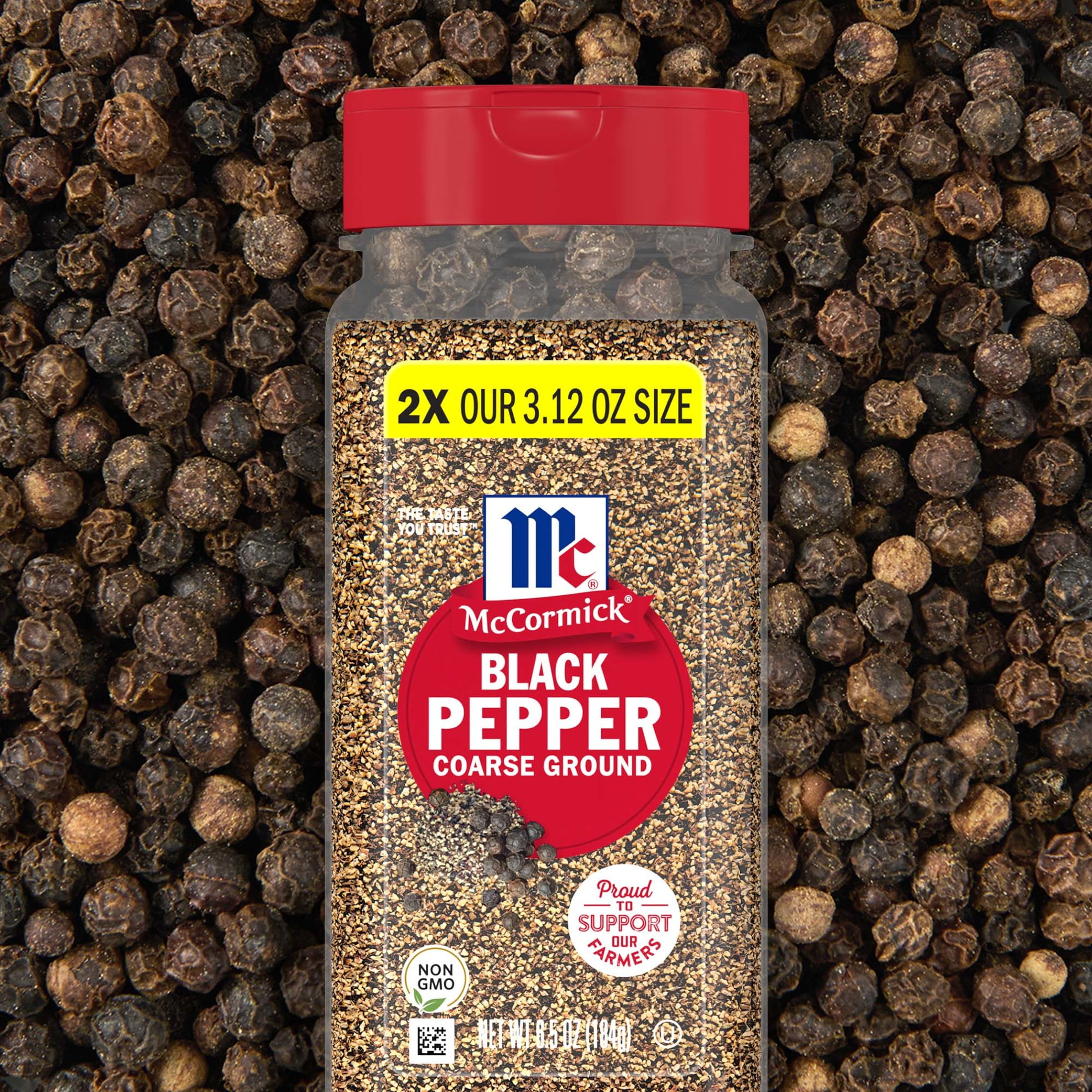 (6 pack) McCormick Pepper Black Coarse Ground, 6.5 oz Bottle