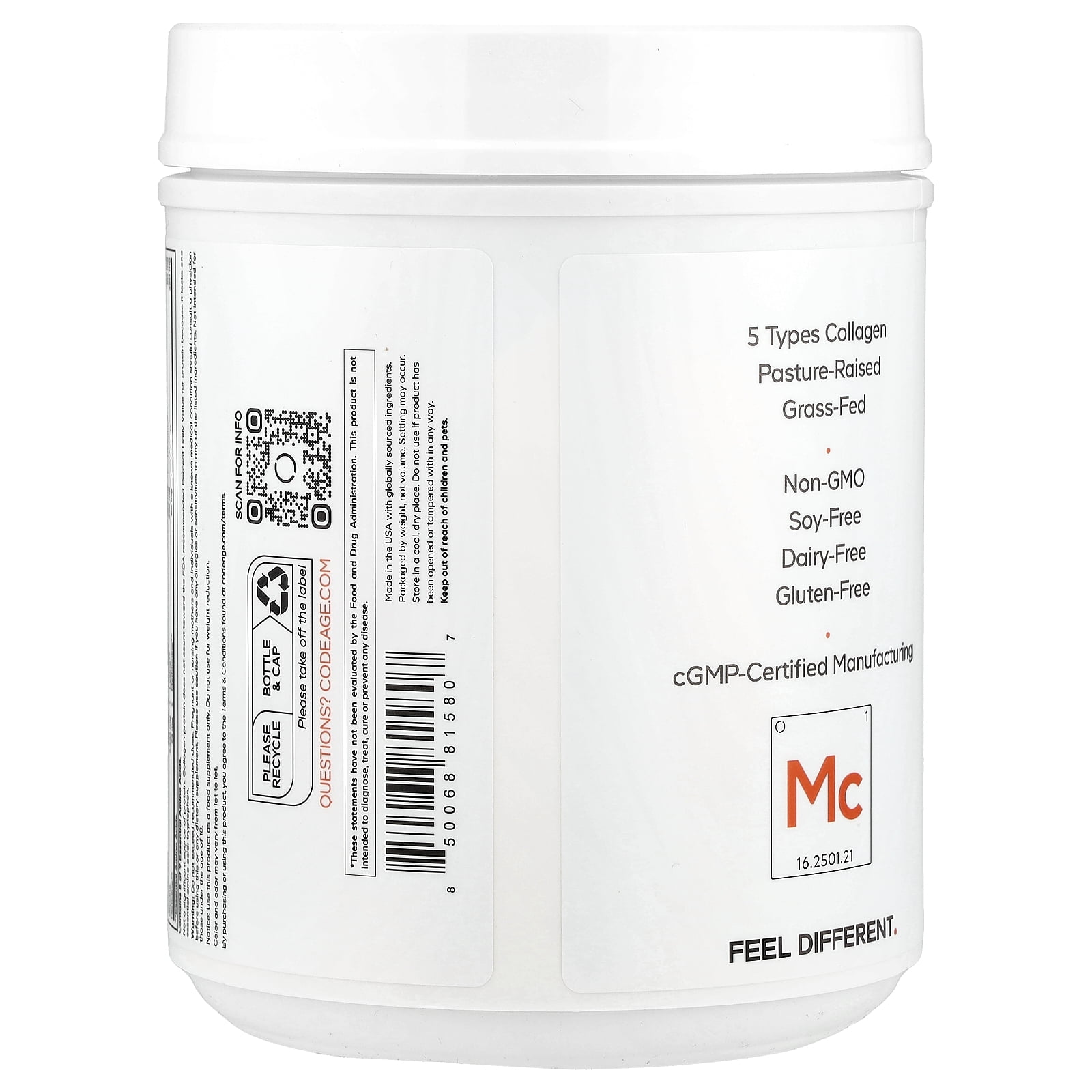 Codeage Multi Collagen Peptides Allulose, Unflavored, 21.16 oz (600 g)