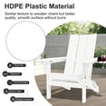 thumbnail image 4 of JUSTLET Outdoor Patio Chair with 2 Cup Holder, HDPE Folding Adirondack Chair, White, 4 of 10