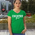 thumbnail image 4 of Country Girl Logo Women's V-Neck T-shirt Minimalistic Western Style Rodeo Southern Pride Cowgirl Queen Rustic Farm Gift Tee, 4 of 7