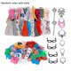 thumbnail image 1 of 32 artículos/juego de accesorios para muñecas = 10 Uds. Ropa para muñecas, vestido + 4 gafas + 6 collares de plástico + 2 bolsos + 10 pares de zapatos para muñecas, 1 of 2