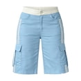 thumbnail image 6 of Hvogkswy Cargo Shorts Women, Elastic Button Zipper Waist Straight Leg Shorts with Multi Pockets Soft Loose Summer Casual Cargo Shorts, 6 of 6
