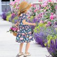 thumbnail image 5 of FORMRS Girls Short Sleeve Dress Summer Casual Round Neck A-line Beach Sundress, Sizes 2T-8T, Pink Cartoon Truck Pattern, 5 of 8