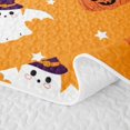 thumbnail image 5 of Homewish Bright Halloween Witch Ghost Twin Quilt Set,Pumpkin Stars Bat Pattern Twin Coverlet Set,Orange Black,2pcs, 5 of 7