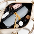 thumbnail image 4 of Bolsa de maquillaje – Organizadora cosmética, bolsa de viaje de cuero grueso de doble cara estilo coreano para brochas y lápices de cejas, 9,06 x 2,36 x 2,76 in, 4 of 6