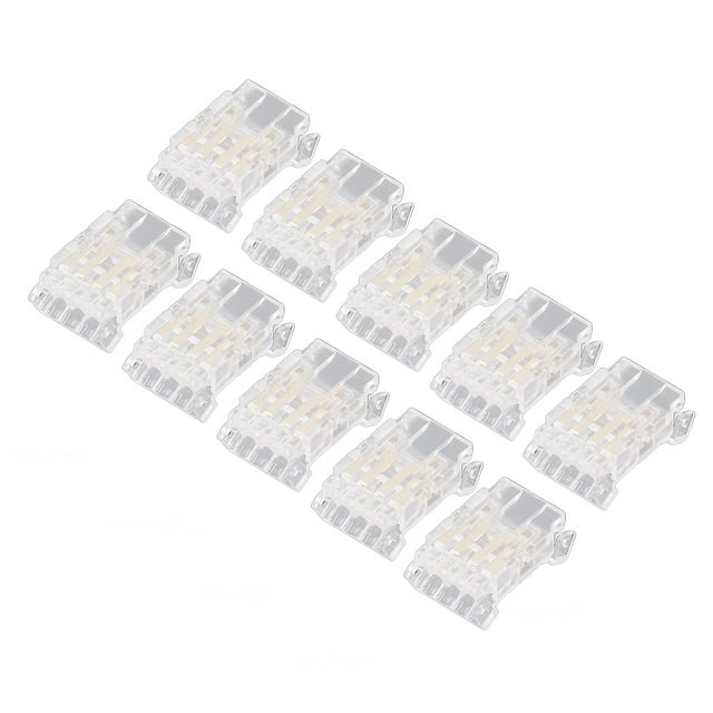 LED Light Strip Connectors, Transparent Portable LED Strip To Wire Connector 4Pin Easy Installation Reliable 10mm For Party For Warehouse For Home