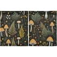 thumbnail image 2 of Mushroom Plants Leaves Cartoon Kitchen Curtains 36 inch Short Tier Curtains for Small Windows Half Window Treatments for Bedroom Living Room 2 Panels, 2 of 6