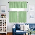 thumbnail image 2 of Light Sage Green Kitchen Curtains Sets for Windows 36 Inch Length, Solid Color Farmhouse Green Rod Pocket Window Treatments Tier Curtains and Valances Set for Bedroom/Bathroom, 2 of 8