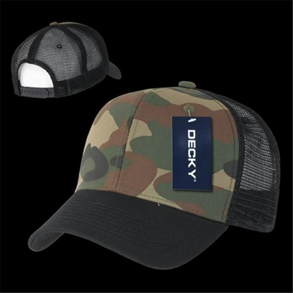 Cotton Curve Billl Trucker, Blk/Wdl/Blk