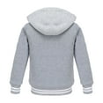 thumbnail image 3 of The Polar Club Boys' Fleece Varsity Baseball Jacket with Removable Hood (Grey-6), 3 of 5