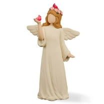 Lnrkai Guardian Angel Statue, 5.5" Blessings Angel Figurines for Women, Red Cardinal Gifts Ornament for Grandma Women Birds Lovers