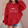thumbnail image 2 of Cnbwig Hoodies for Girl Fall Cute Jacket Christmas Letter Printed Long Sleeved Hoodie Drop Shoulder Loose Pullover with Pockets Casual Girls' Sweatshirts Jacket A19-Red 8-9 T, 2 of 4