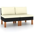 thumbnail image 1 of vidaXL Middle Sofas 2 pcs Poly Rattan and Solid Eucalyptus Wood, 1 of 5