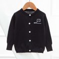thumbnail image 2 of SUYIDA Boys Girls Cartoon Embroidered Knit Sweater Long Sleeve Casual Outerwear Soft Comfortable Children Autumn Wear - Black, 2 of 4