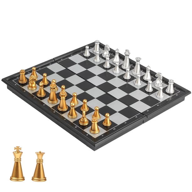Juego de ajedrez de viaje Vikutu, tablero plegable magnético de 19 cm