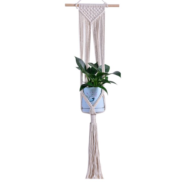 Macrame Plant Hanger Decorative Flower Pot Holder Indoor Outdoor Hanging Planter Basket Cotton Rope Home